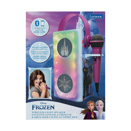 Lexibook Bluetooth Speaker With Microphone & Light Effects: Frozen Luminous Powerful Bluetooth Speaker With Microphone (25.btp185fzz)