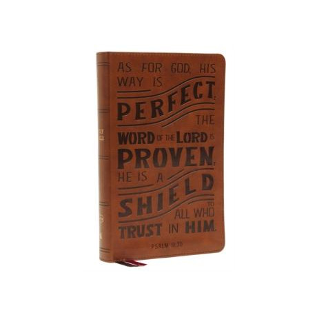 Nkjv, Personal Size Reference Bible, Verse art Cover Collection, Leathersoft, Tan, red Letter, Thumb Indexed, Comfort Print