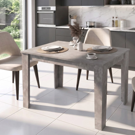 Τραπέζι Darlen Megapap Χρώμα Γκρι Σκυροδέματος 125x72x74εκ.