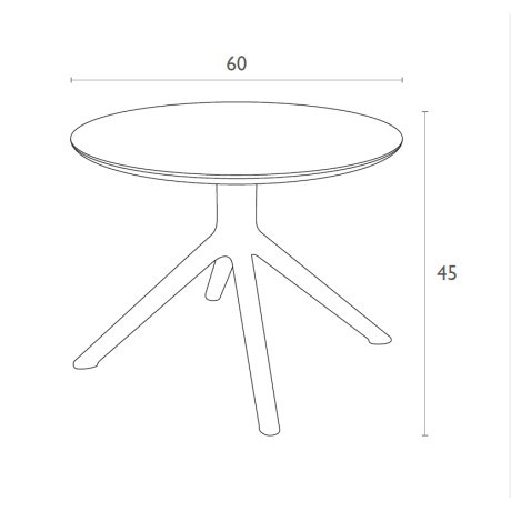 SKY TAUPE MINI Φ60X45εκ. ΤΡΑΠΕΖΙ ΠΟΛ/ΝΙΟΥ