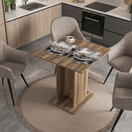 Τραπέζι Allos Megapap Χρώμα Καρυδί 75x75x77εκ.