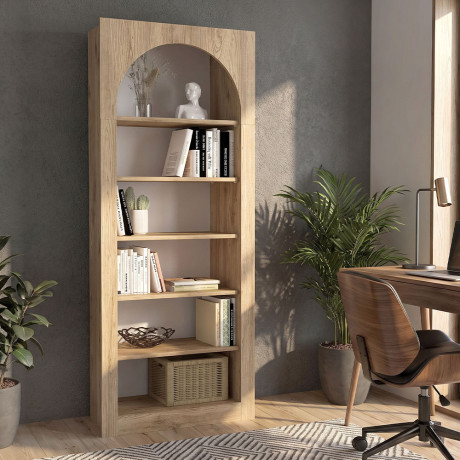 Βιβλιοθήκη Voila Megapap Χρώμα Sepet oak 74x35x180εκ.