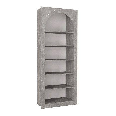 Βιβλιοθήκη Voila Megapap Χρώμα Γκρι Σκυροδέματος 74x35x180εκ.