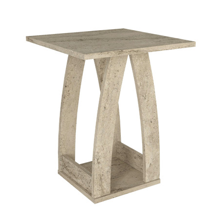 Τραπεζάκι Βοηθητικό - Κομοδίνο Deros Megapap Χρώμα Travertine 45x45x56εκ.
