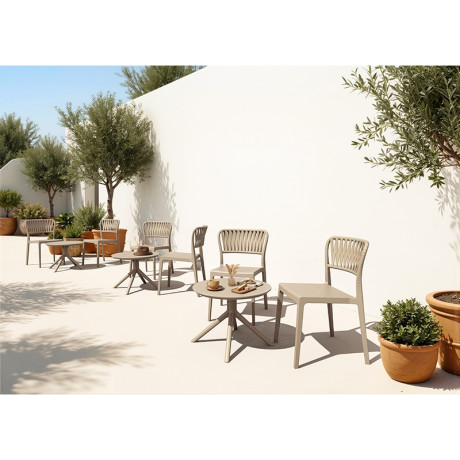 SKY TAUPE MINI Φ60X45εκ. ΤΡΑΠΕΖΙ ΠΟΛ/ΝΙΟΥ