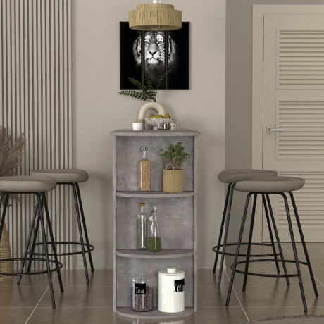 Τραπέζι Μπαρ Vigne Megapap Χρώμα Γκρι Σκυροδέματος 150x51,6x101,8εκ.