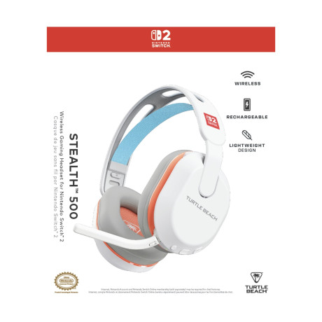 Turtle Beach: Stealth 500 - Wireless Gaming Headset (Gen3) [For Switch/ Switch 2, Mobile] (Color: White)
