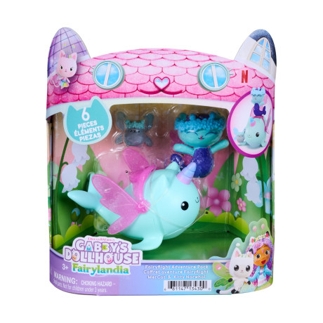 Spinmaster Gabby's Dollhouse: Fairylandia - Mercat & Kitty Narwhal Fairyflight Adventure Pack (20157354)