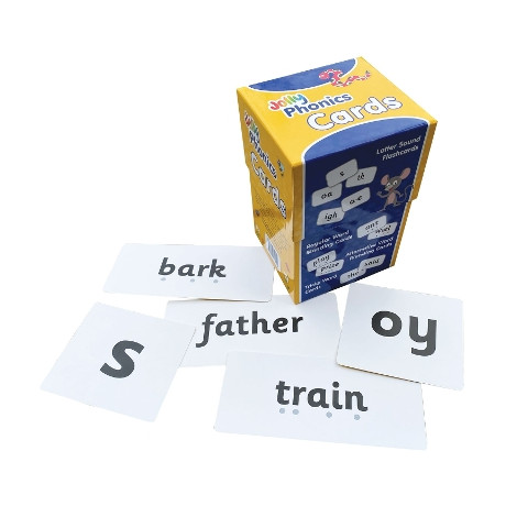 Jolly Phonics Cards : set of 4 Boxes in Precursive Letters