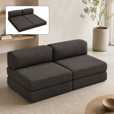 Καναπές - Κρεβάτι Comfort Megapap Τριθέσιος Υφασμάτινος Χρώμα Ανθρακί 190x95x75εκ.