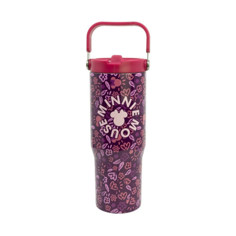 Stor: Minnie Mouse - Cheery Licious Insulated Stainless Steel Tubler With Handle (860ml) (31410)