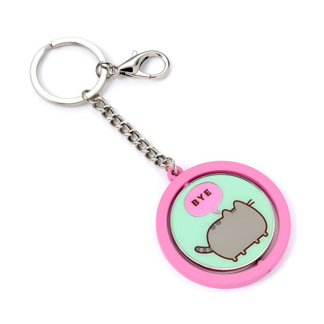 Carat Shop Pusheen - the cat Pink & Blue "hi, Bye" Spinning Keyring (Ptck0108)