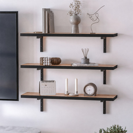 Ραφιέρα Τοίχου Versa Megapap 3 Τεμαχίων Χρώμα Pine oak 80x19x17εκ.