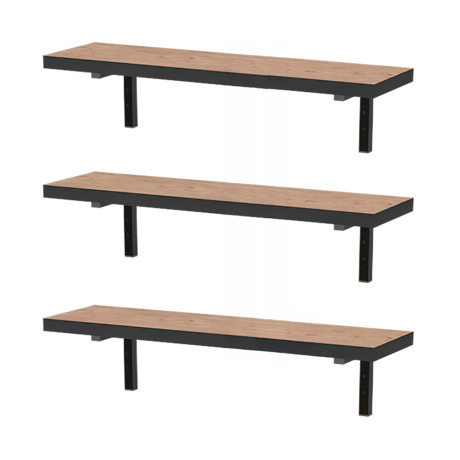 Ραφιέρα Τοίχου Versa Megapap 3 Τεμαχίων Χρώμα Pine oak 80x19x17εκ.