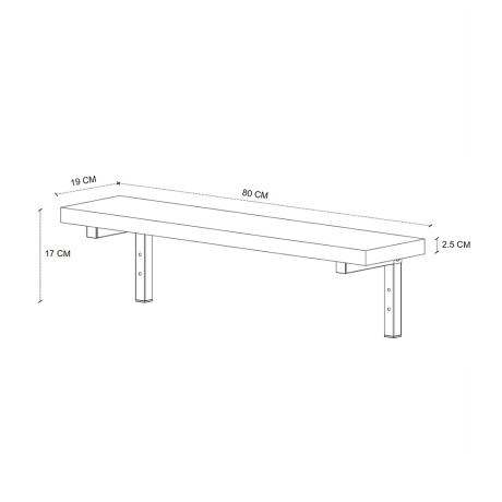 Ραφιέρα Τοίχου Versa Megapap 3 Τεμαχίων Χρώμα Pine oak 80x19x17εκ.