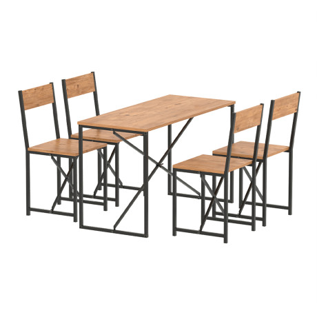 Σετ Τραπεζαρία 5τμχ Maysa Megapap Χρώμα Pine oak 120x52,7x71,8εκ.