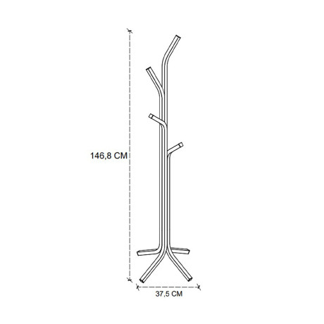 Καλόγερος Triad Megapap Μεταλλικός Χρώμα Μαύρο 37,5x37,5x146,8εκ.