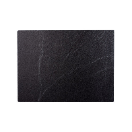 Estia Γυαλινη Επιφανεια Κοπης Αναγλυφη Black Marble 30.5x41cm