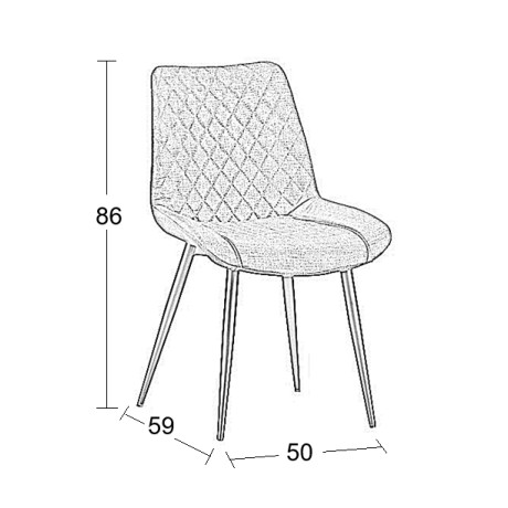 ALESIA L. BEIGE ΥΦΑΣΜΑ ΚΑΡΕΚΛΑ ΜΕΤΑΛΛΙΚΗ 50X59X86εκ.