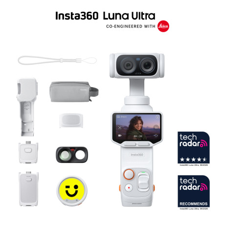 Insta360 Luna Ultra Creator Bundle White - 1-Inch 8k Leica Sensor, Dual Lens, Triple ai Chip, Oled