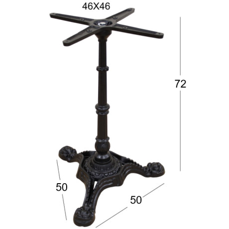 VELA 3ΝΥΧΗ 50X50Χ72εκ. ΒΑΣΗ ΜΑΝΤΕΜΙ ΜΕ ΡΕΓ/ΡΟΥΣ ΜΑΥΡΗ