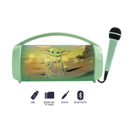 Lexibook: Iparty - Star Wars the Mandalorian Wireless Speaker With Microphone (25.btp585swz)