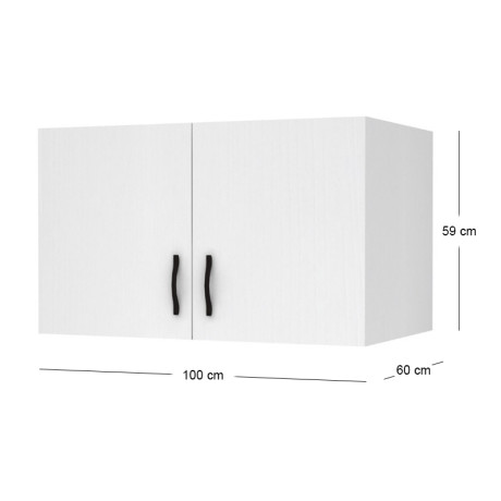 Πατάρι Ντουλάπας Victoria Megapap Δίφυλλο Χρώμα Λευκό 100x60x59εκ.