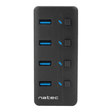 Natec Mantis 2 4-Port usb 3.0 hub With On/off Switches & ac Adapter (Nhu-1557) (Ntcnhu-1557)