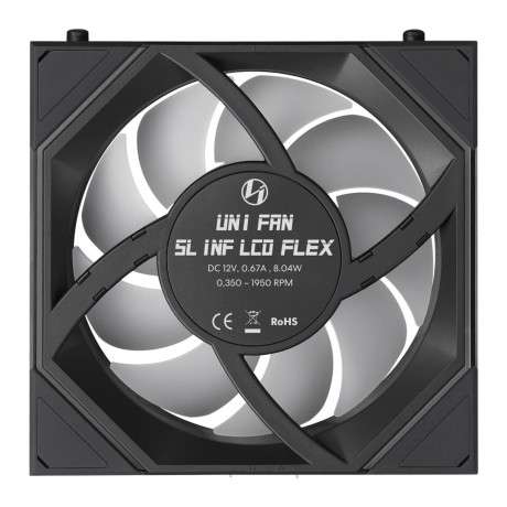 Lian li uni fan sl inf lcd Flex - Black - Wireless 120 (1pc) Case fan - no Controller Included