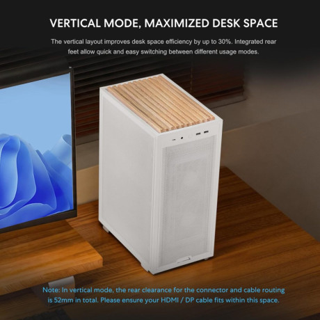 Lian li dan-b4 Wood White - Matx Mesh - pc Gaming Case - 2x 120 Fans Included - gpu Support 358.9mm