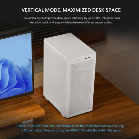 Lian li dan-b4 White - Matx Mesh - pc Gaming Case - 2x 120mm Fans Included - gpu Support 358.9mm