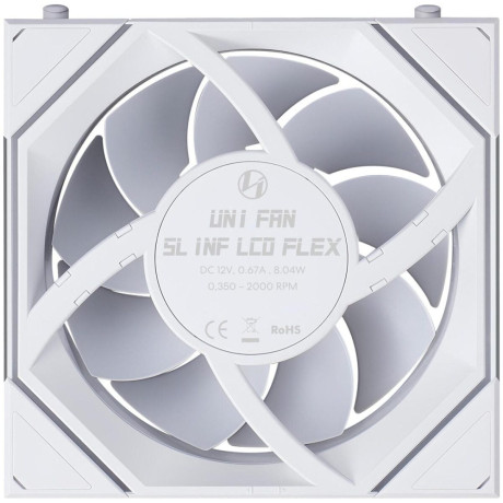 Lian li uni fan sl inf lcd Flex Reverse - White - Wireless 120 (1pc) Case fan - no Controller Includ