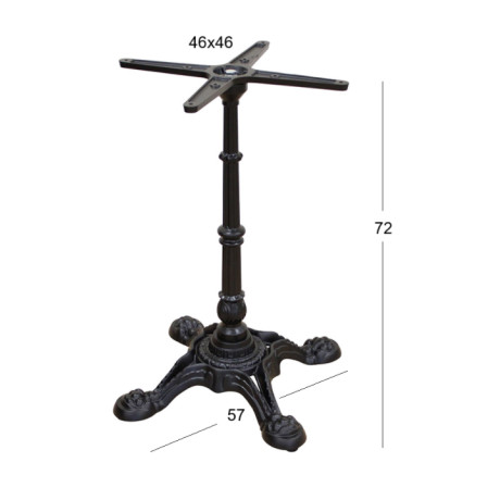 VELA 4ΝΥΧΗ 57X57Χ72εκ. ΒΑΣΗ ΜΑΝΤΕΜΙ ΜΕ ΡΕΓ/ΡΟΥΣ ΜΑΥΡΗ