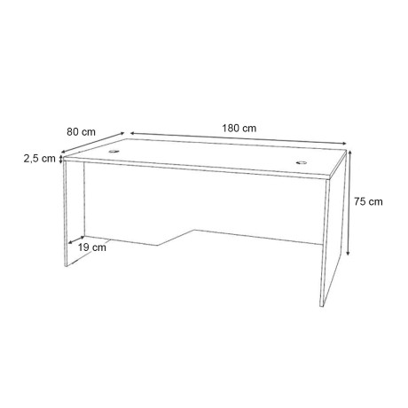 Γραφείο Επαγγελματικό Venturo Megapap Χρώμα Λευκό 180x80x75εκ.