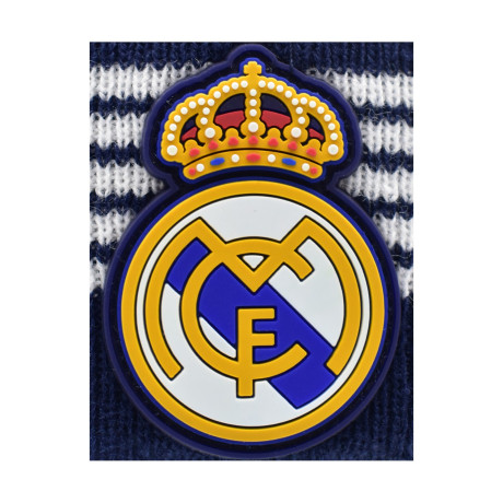 Real Madrid cf Official Beanie – Navy Striped Cuff – Size u (Rm5go26)