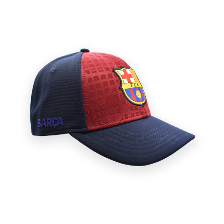Fc Barcelona Official cap – Navy & Garnet 'eix' Textured – Size Adult (5001gexcn)