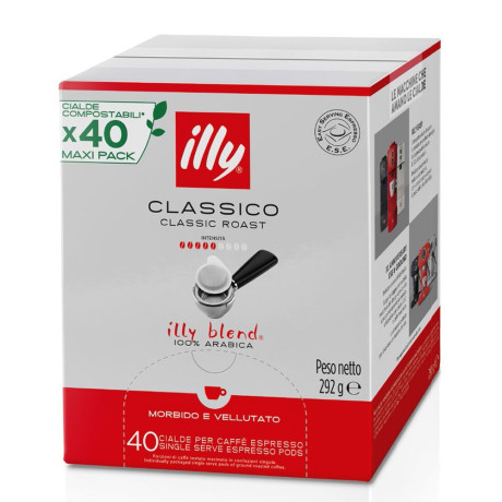 Illy Classico (Medium Roast) ese Coffee Pods 44mm box of 40 (A129) (Illa129)