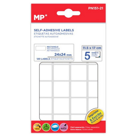 Αυτοκόλλητες Ετικέτες MP 24x24mm 120 Ετικέτες PN151-21