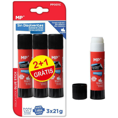 MP Κόλλα Στικ PP001C Διάφανη 21g 3τμχ PP001C