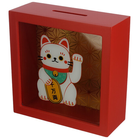 Κουμπαράς Maneki Neko Lucky Cat Window Money Box