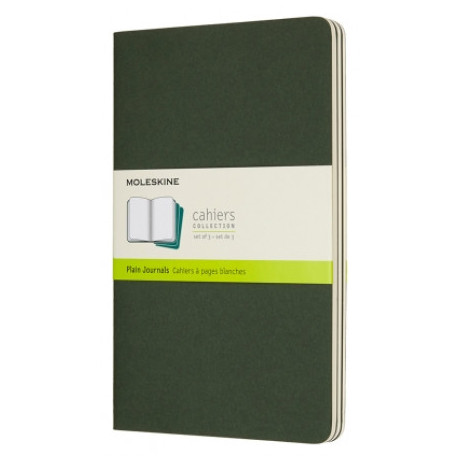 Moleskine Plain Cahier L Myrtle Green set 3pcs