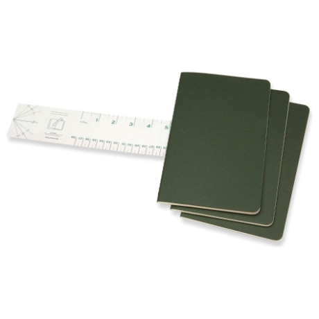 Moleskine Plain Cahier L Myrtle Green set 3pcs