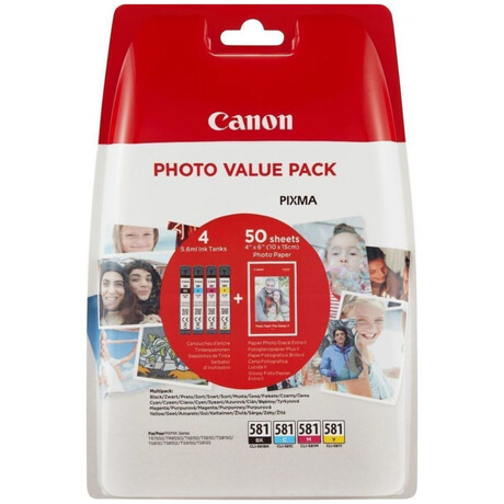 Μελάνι Inkjet Canon cli-581 Bk/c/m/y Photo Value Pack (2106C005)