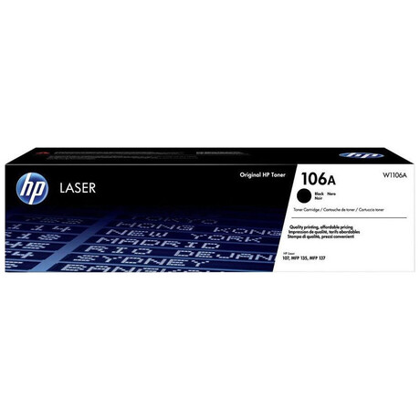 HP Laser No 106A Black Original Toner (1k) (W1106A)