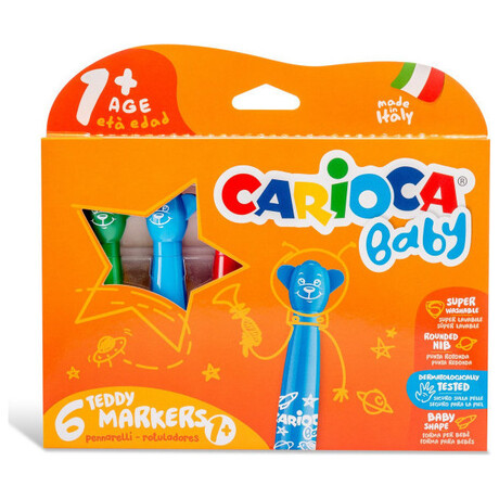 Μαρκαδόροι Carioca Baby 6 Χρωμάτων Jumbo 42815