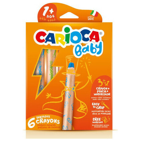 Ξυλομπογιές Carioca Baby 6 τμχ -42817