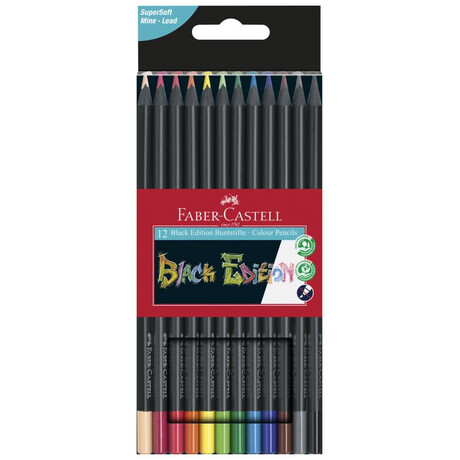 Ξυλομπογιές Faber Castell Black Edition 12 χρωμάτων (116412)