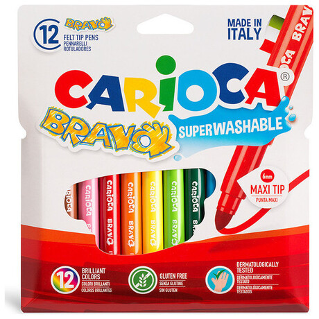 Μαρκαδόροι Carioca Bravo 12 χρωμάτων