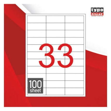 Ετικέτες TYPOTRUST 100 ΦΥΛΛΑ 70 Χ 25,4 mm (3300 ετικ)
