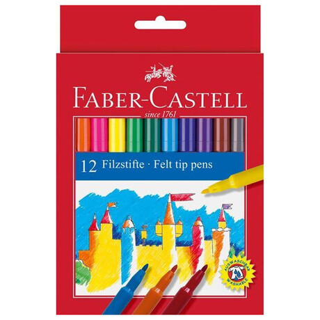 Μαρκαδόροι Faber-Castell Λεπτοί Ζωγραφικής 12 Χρώματα 554201